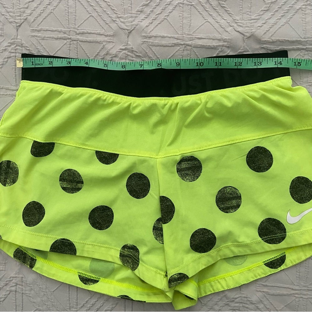 Nike Women's Lime Green and Black Polka Dot Shorts - Picture 7 of 9